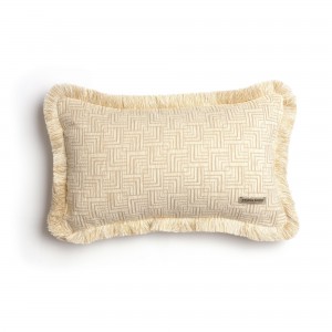 Διακοσμητική Μαξιλαροθήκη New Maze Chenille Jacquard Άμμου Trimming 30X50 Aslanis Home