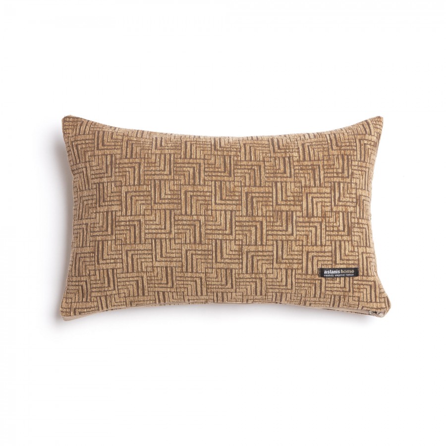 Διακοσμητική Μαξιλαροθήκη New Maze Chenille Jacquard Καπουτσίνο Classic 30X50 Aslanis Home