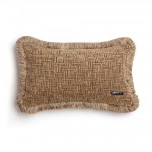Διακοσμητική Μαξιλαροθήκη New Maze Chenille Jacquard Καπουτσίνο Trimming 30X50 Aslanis Home