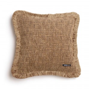 Διακοσμητική Μαξιλαροθήκη New Maze Chenille Jacquard Καπουτσίνο Trimming 45X45 Aslanis Home