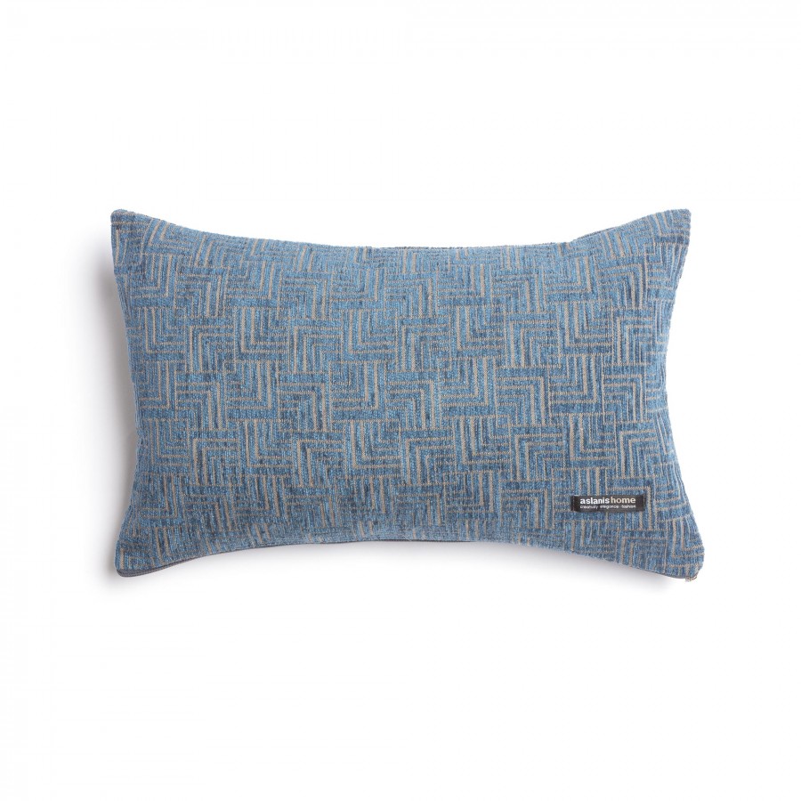 Διακοσμητική Μαξιλαροθήκη New Maze Chenille Jacquard Μπλε Classic 30X50 Aslanis Home