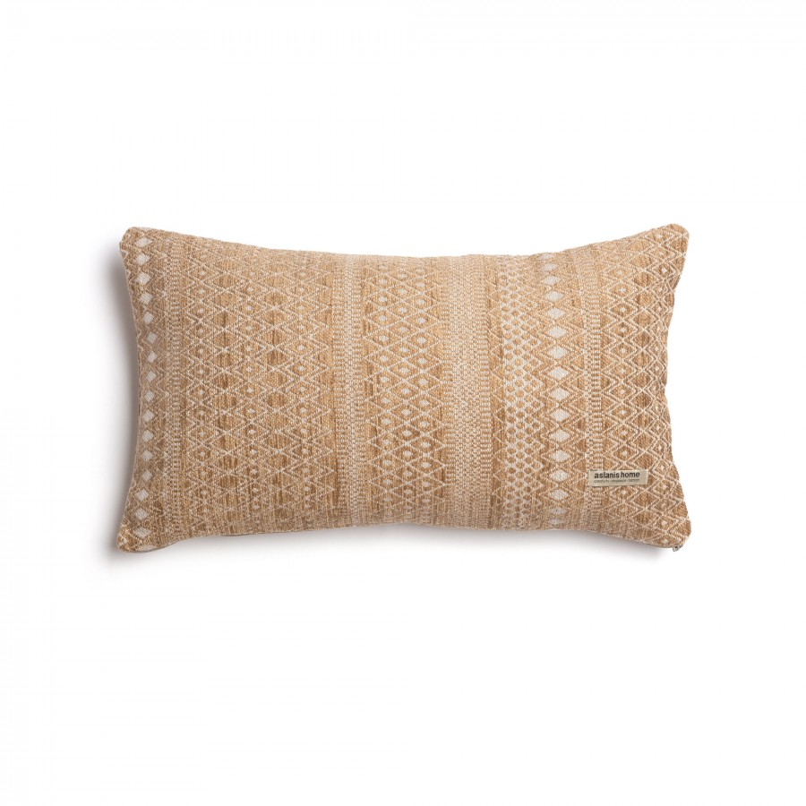 Διακοσμητική Μαξιλαροθήκη Olympos Chenille Jacquard Άμμου Classic 30X50 Aslanis Home