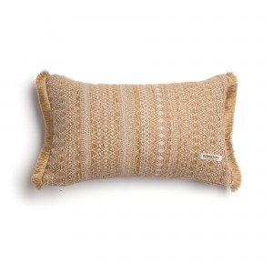 Διακοσμητική Μαξιλαροθήκη Olympos Chenille Jacquard Άμμου Trimming 30X50 Aslanis Home