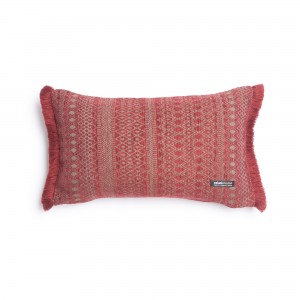 Διακοσμητική Μαξιλαροθήκη Olympos Chenille Jacquard Μπορντό/Γκρι Trimming 30X50 Aslanis Home