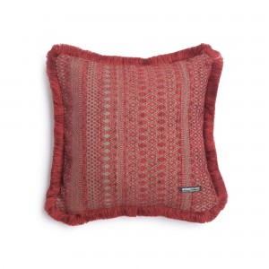 Διακοσμητική Μαξιλαροθήκη Olympos Chenille Jacquard Μπορντό/Γκρι Trimming 45X45 Aslanis Home