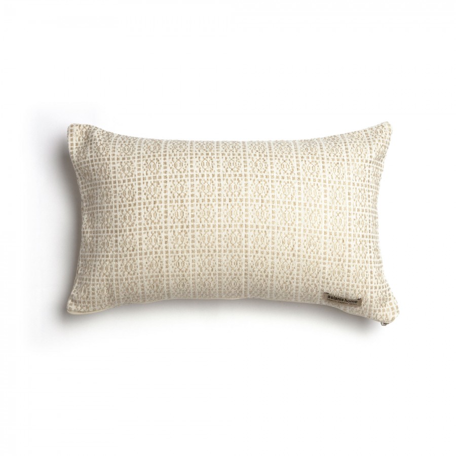 Διακοσμητική Μαξιλαροθήκη Onia Chenille Jacquard Άμμου/Εκρού Classic 30X50 Aslanis Home
