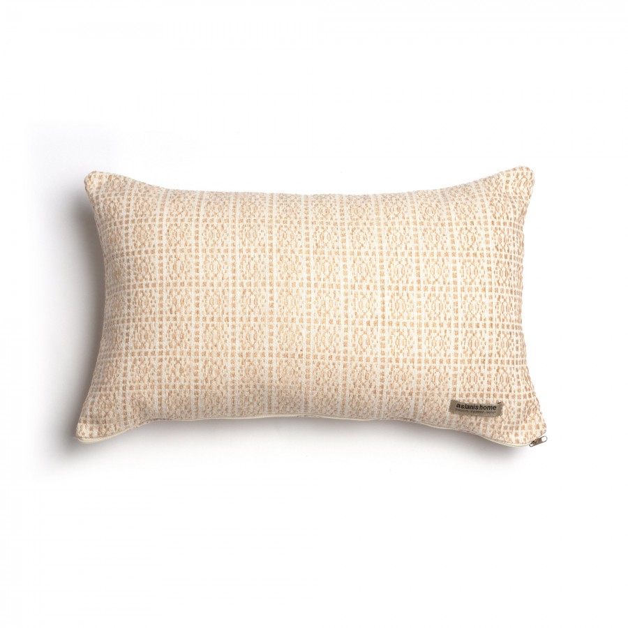 Διακοσμητική Μαξιλαροθήκη Onia Chenille Jacquard Μπεζ/Εκρού Classic 30X50 Aslanis Home