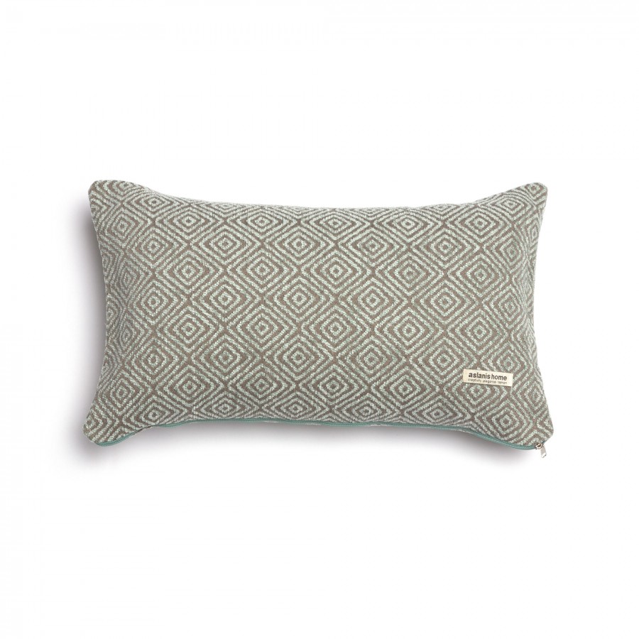 Διακοσμητική Μαξιλαροθήκη Panion Chenille Jacquard Βεραμάν/Μπεζ Classic 30X50 Aslanis Home