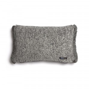 Διακοσμητική Μαξιλαροθήκη Parnassos Chenille Jacquard Ανθρακί/Γκρι Trimming 30X50 Aslanis Home