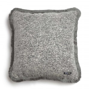 Διακοσμητική Μαξιλαροθήκη Parnassos Chenille Jacquard Ανθρακί/Γκρι Trimming 60X60 Aslanis Home