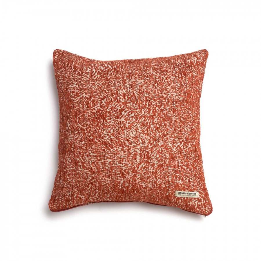 Διακοσμητική Μαξιλαροθήκη Parnassos Chenille Jacquard Εκάι/Μπεζ Classic 45X45 Aslanis Home