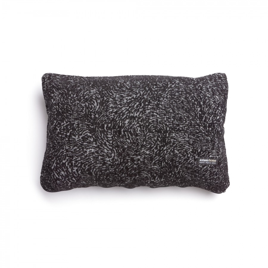 Διακοσμητική Μαξιλαροθήκη Parnassos Chenille Jacquard Μαύρο/Γκρι Classic 30X50 Aslanis Home