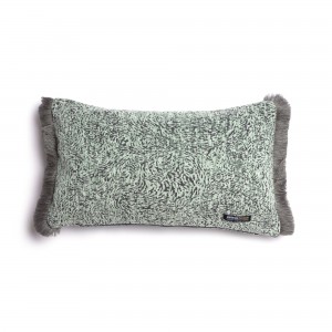 Διακοσμητική Μαξιλαροθήκη Parnassos Chenille Jacquard Μέντα/Γκρι Trimming 30X50 Aslanis Home