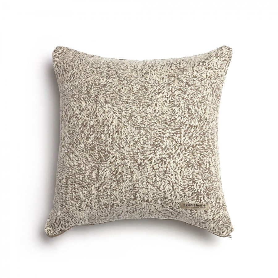 Διακοσμητική Μαξιλαροθήκη Parnassos Chenille Jacquard Άμμου Classic 45X45 Aslanis Home