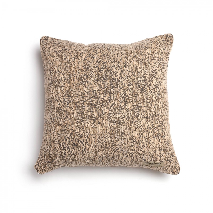 Διακοσμητική Μαξιλαροθήκη Parnassos Chenille Jacquard Μπεζ/Σοκολατί Classic 45X45 Aslanis Home