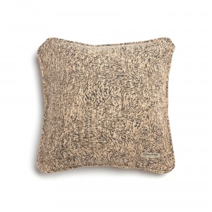 Διακοσμητική Μαξιλαροθήκη Parnassos Chenille Jacquard Μπεζ/Σοκολατί Ραφή Γκάνς 45X45 Aslanis Home