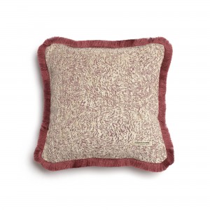 Διακοσμητική Μαξιλαροθήκη Parnassos Chenille Jacquard Σάπιο Μήλο/Μπεζ Trimming 45X45 Aslanis Home