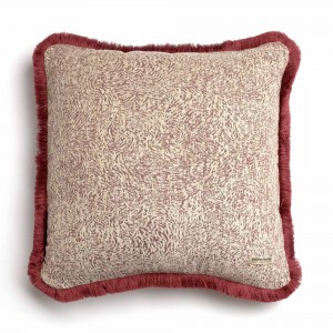 Διακοσμητική Μαξιλαροθήκη Parnassos Chenille Jacquard Σάπιο Μήλο/Μπεζ Trimming 60X60 Aslanis Home
