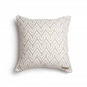 Διακοσμητική Μαξιλαροθήκη Tymfi Chenille Jacquard Γκρι/Ζαχαρί Classic 45X45 Aslanis Home