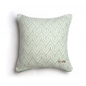 Διακοσμητική Μαξιλαροθήκη Tymfi Chenille Jacquard Μέντα/Ζαχαρί Classic 45X45 Aslanis Home
