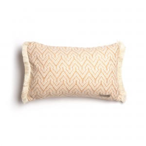 Διακοσμητική Μαξιλαροθήκη Tymfi Chenille Jacquard Μπεζ/Εκρού Trimming 30X50 Aslanis Home