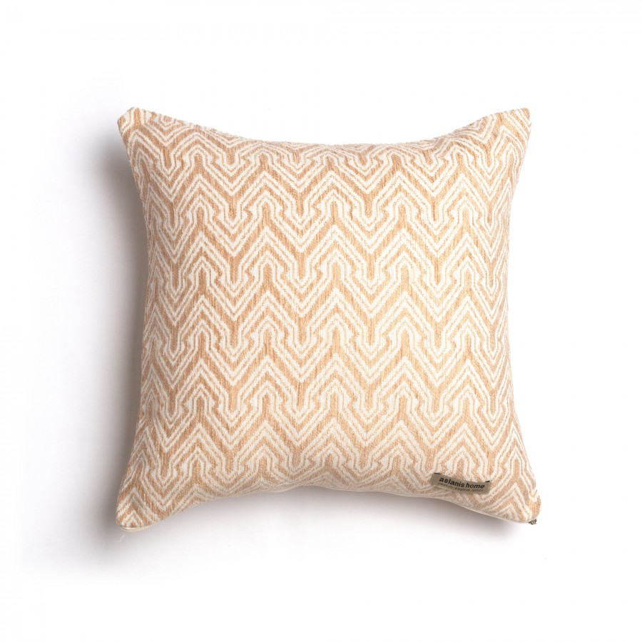 Διακοσμητική Μαξιλαροθήκη Tymfi Chenille Jacquard Μπεζ/Εκρού Classic 45X45 Aslanis Home