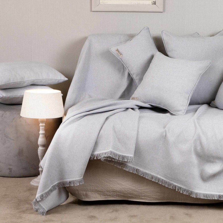 Ριχτάρι Διθέσιου Καναπέ Atheras Jacquard Γκρι 180X250 Aslanis Home