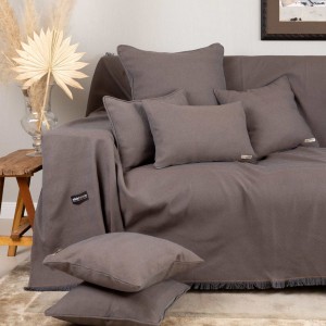 Ριχτάρι Τριθέσιου Καναπέ Atheras Jacquard Μπρονζέ 180X300 Aslanis Home