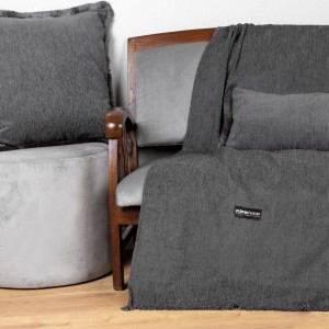 Ριχτάρι Πολυθρόνας Four Seasons Chenille Γραφίτης 180X180 Aslanis Home