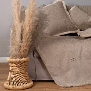 Ριχτάρι Τετραθέσιου Καναπέ Four Seasons Chenille Μπεζ/Καφέ 180X350 Aslanis Home