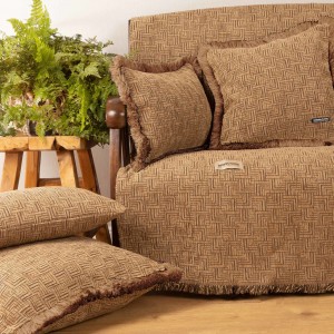 Ριχτάρι Τετραθέσιου Καναπέ New Maze Chenille Jacquard Καπουτσίνο 180X350 Aslanis Home