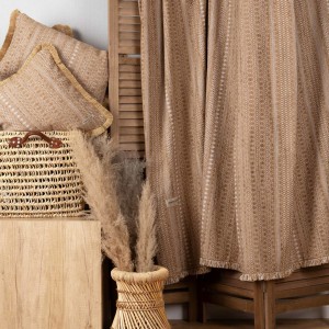 Ριχτάρι Διθέσιου Καναπέ Olympos Chenille Jacquard Μπεζ/Άμμου 180X250 Aslanis Home