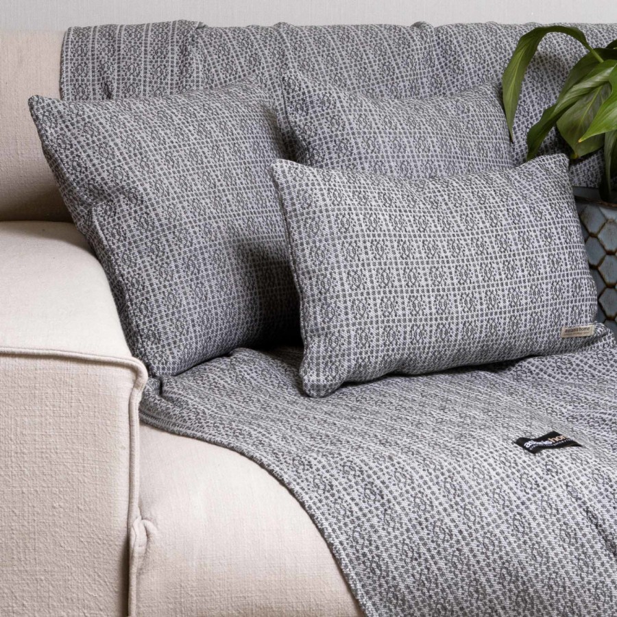 Ριχτάρι Τριθέσιου Καναπέ Onia Chenille Jacquard Ανθρακί/Γκρι 180X300 Aslanis Home