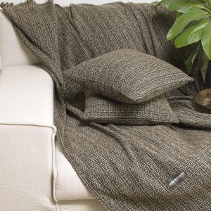 Ριχτάρι Διθέσιου Καναπέ Onia Chenille Jacquard Μπεζ/Μαύρο 180X250 Aslanis Home