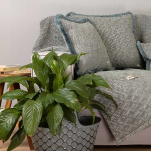 Ριχτάρι Πολυθρόνας Panion Chenille Jacquard Βεραμάν/Μπεζ 180X180 Aslanis Home