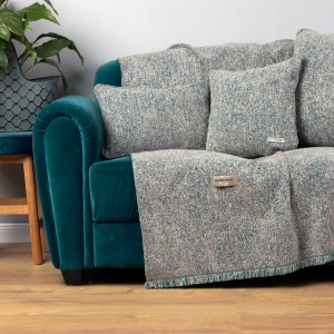 Ριχτάρι Τριθέσιου Καναπέ Parnassos Chenille Jacquard Βεραμάν/Εκρού 180X300 Aslanis Home