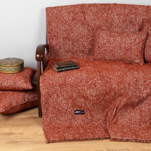 Ριχτάρι Διθέσιου Καναπέ Parnassos Chenille Jacquard Εκάι/Μπεζ 180X250 Aslanis Home