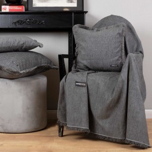 Ριχτάρι Διθέσιου Καναπέ Four Seasons Chenille Γκρι 180X250 Aslanis Home
