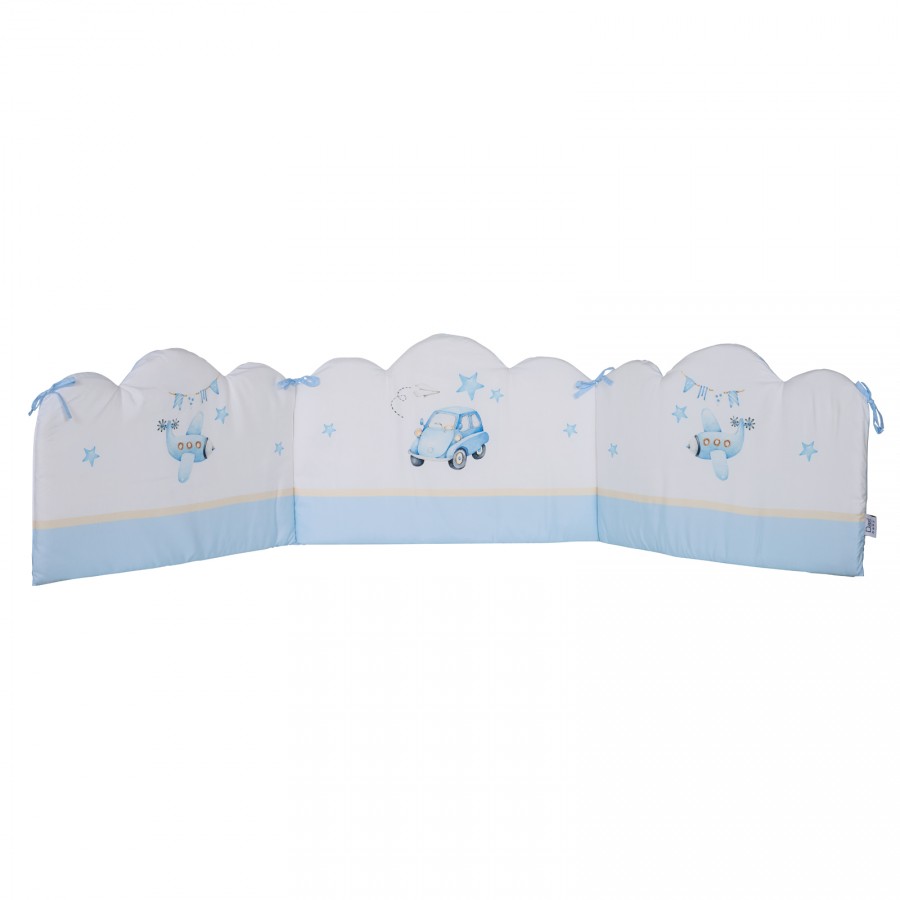 Das Baby Πάντα Κούνιας Fun Digital Print 4918 Μπλε/Ώχρα/Λευκό Das Baby Πάντα Κούνιας Fun Digital Print 4918 Μπλε/Ώχρα/Λευκό