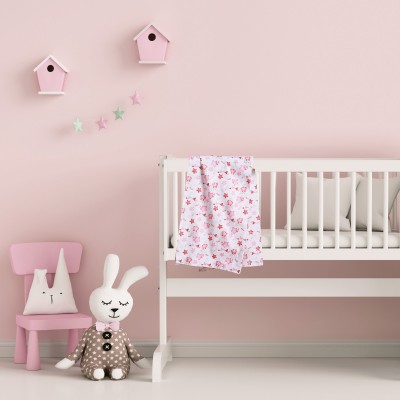 Das Baby Σετ Σεντόνια Λίκνου Fun 4917 Ροζ/Λευκό
