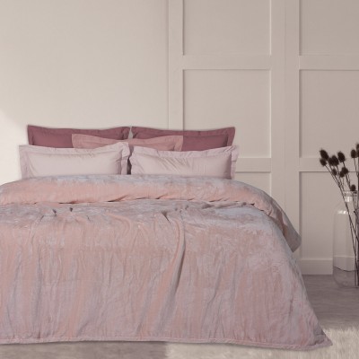 Das Home Κουβέρτα Velour Υπέρδιπλη 1346 Ροζ