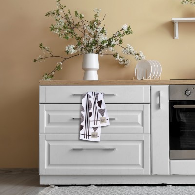 Das Home Σετ Ποτηρόπανα 2Τμχ 40X40 Γκρι/Λευκό