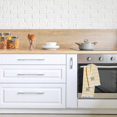 Das Home Σετ Ποτηρόπανα 2Τμχ 40Χ65 0709 Κίτρινο/Λευκό