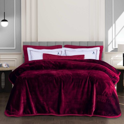 Κουβέρτα Velour Υπέρδιπλη 3438 Μπορντό Greenwich Polo Club