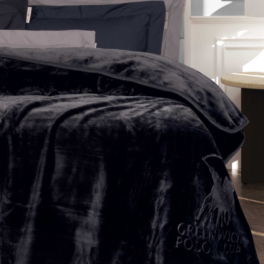 Κουβέρτα Velour Υπέρδιπλη 3440 Μαύρο Greenwich Polo Club