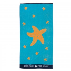 GREENWICH POLO CLUB ΠΕΤΣΕΤΑ ΘΑΛΑΣΣΗΣ 70Χ140 3893 ΓΑΛΑΖΙΟ, ΠΟΡΤΟΚΑΛΙ