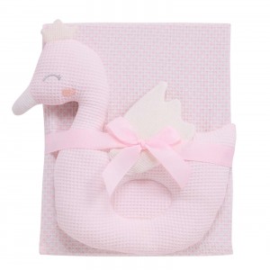 DAS BABY ΚΟΥΒΕΡΤΑ ΠΙΚΕ 75X100 RELAX 4956 PINK, WHITE
