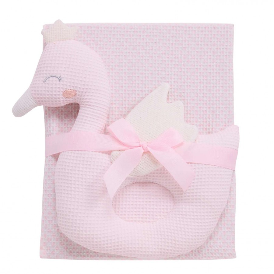 DAS BABY ΚΟΥΒΕΡΤΑ ΠΙΚΕ 75X100 RELAX 4956 PINK, WHITE