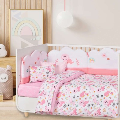 Das Baby Σετ Σεντόνια Fun 4936 Ροζ/Λευκό