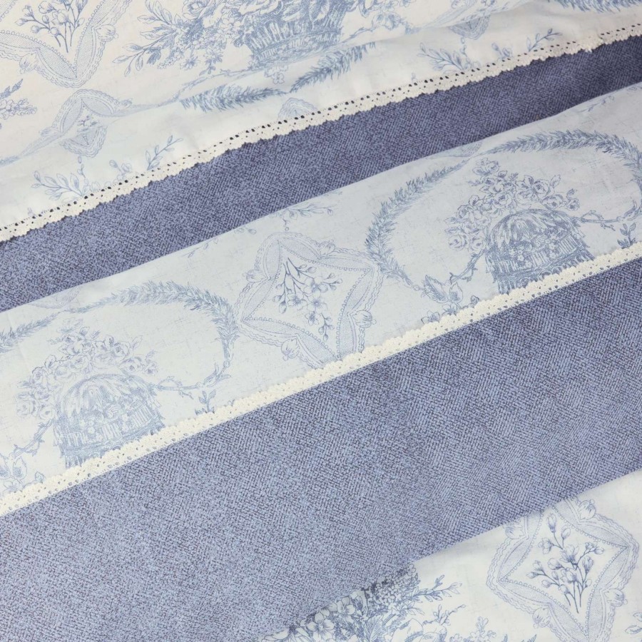 DAS HOME ΚΟΥΒΕΡΛΙ KING PRESTIGE 1696 BLUE, ECRU